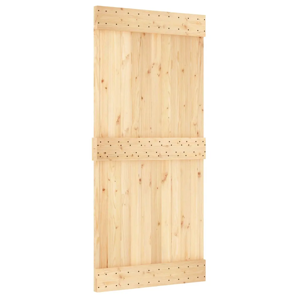 Solid Pine Wood Sliding Door Modern Interior Room Divider 95x210cm Brown White