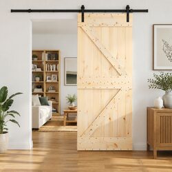 Enhance Your Space with a Sliding Door in Natural Pine Wood