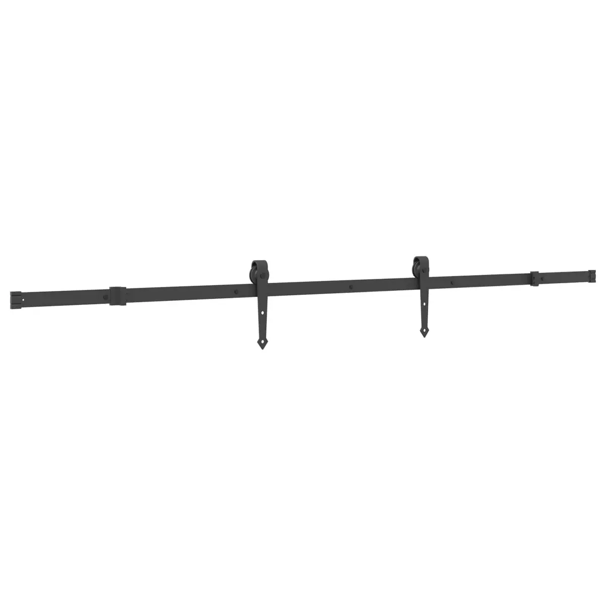 Sliding Door 70 x 210 cm Natural Pine Wood Black Track Modern Room Divider