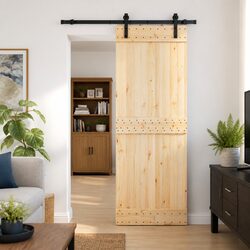 Elevate Your Space with a Sliding Pine Wood Door 80x210cm