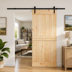 Elevate Your Space with a Stylish Pine Wood Sliding Door