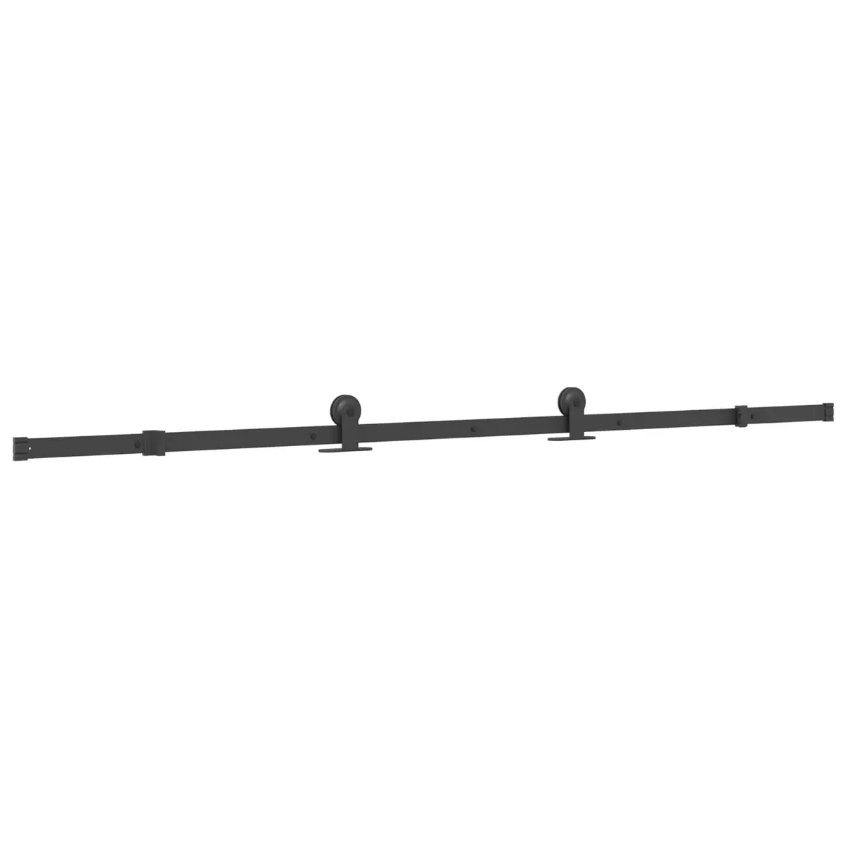 Sliding Door 95 x 210 cm Brown Natural Pine Wood Black Steel Track Modern Space-Saving