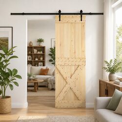 Enhance Your Space with a Modern Pine Wood Sliding Door