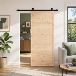 Sliding Door for Your Compact Space in Solid Pine Wood 80 x 208 cm