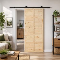 Sliding Door for Interiors - Solid Pine Wood 80 x 208 cm