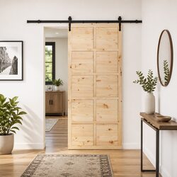 Enhance Your Space with a Natural Pine Wood Sliding Door 90 x 208 cm