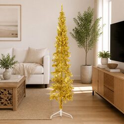 Enhance Your Space with Slim Half Christmas Tree 180 cm