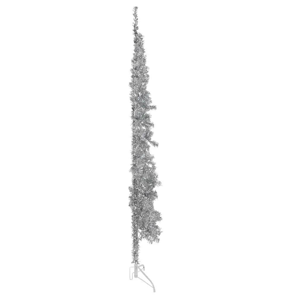 Artificial Half Christmas Tree Slim Silver 240cm Holiday Home Decor Wall Mount