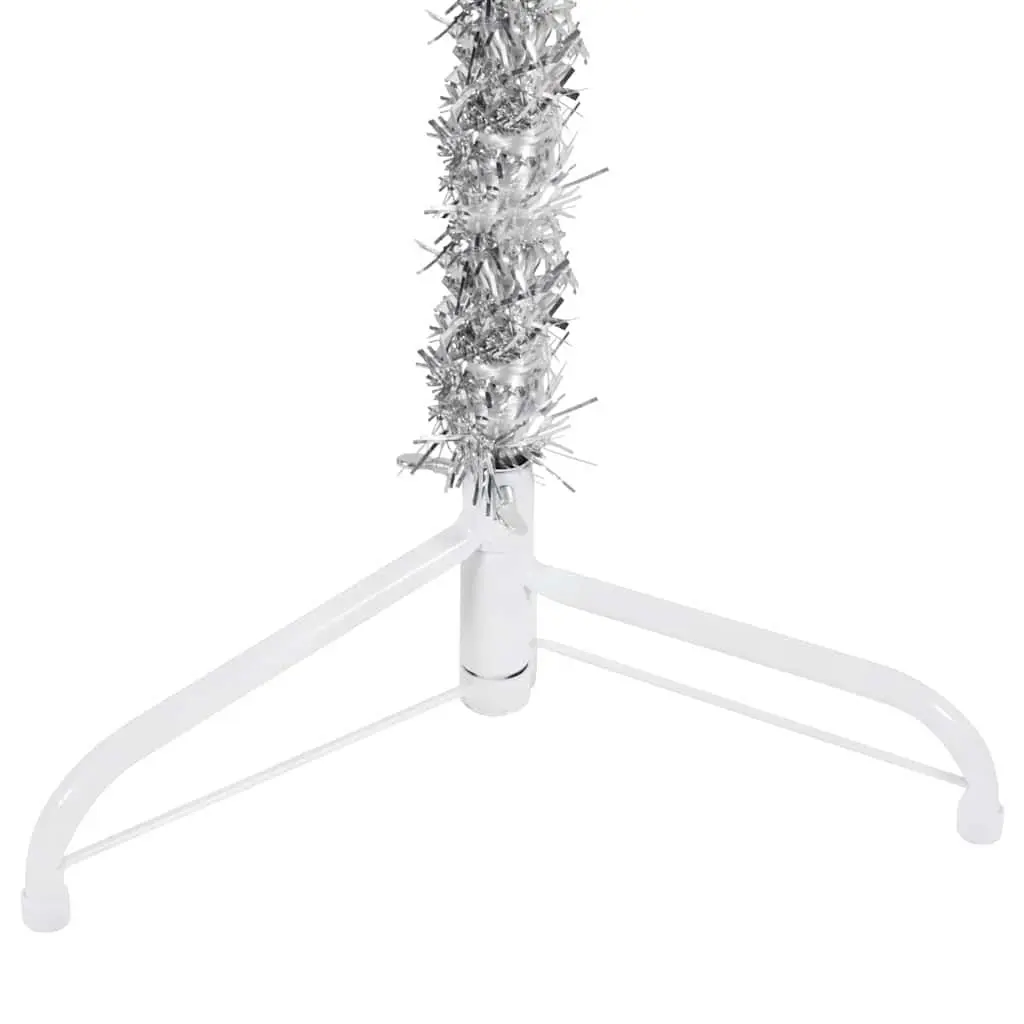 Artificial Half Christmas Tree Slim Silver 240cm Holiday Home Decor Wall Mount