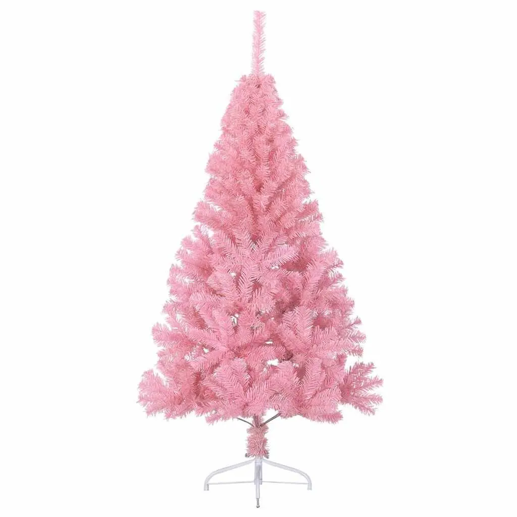 Half Christmas Tree Artificial 150cm Pink PVC Bushy Holiday Seasonal Decor with