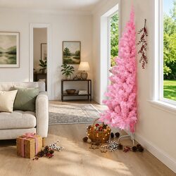 Enhance Your Space with a 210cm Pink Half Christmas Tree