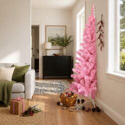 Enhance Your Space with a 240cm Pink Half Christmas Tree