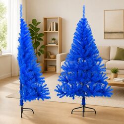 Space-Saving Half Christmas Tree in Blue 150cm