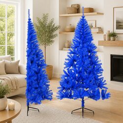 Seasonal Holiday Decor: 210 cm Blue Half Christmas Tree