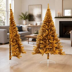 Gold Half Christmas Tree 210cm – Elevate Your Decor