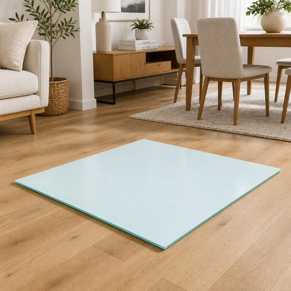 Tempered Glass Table Top 50x50 cm Transparent Clear Finish for Dining Coffee Garden Tables