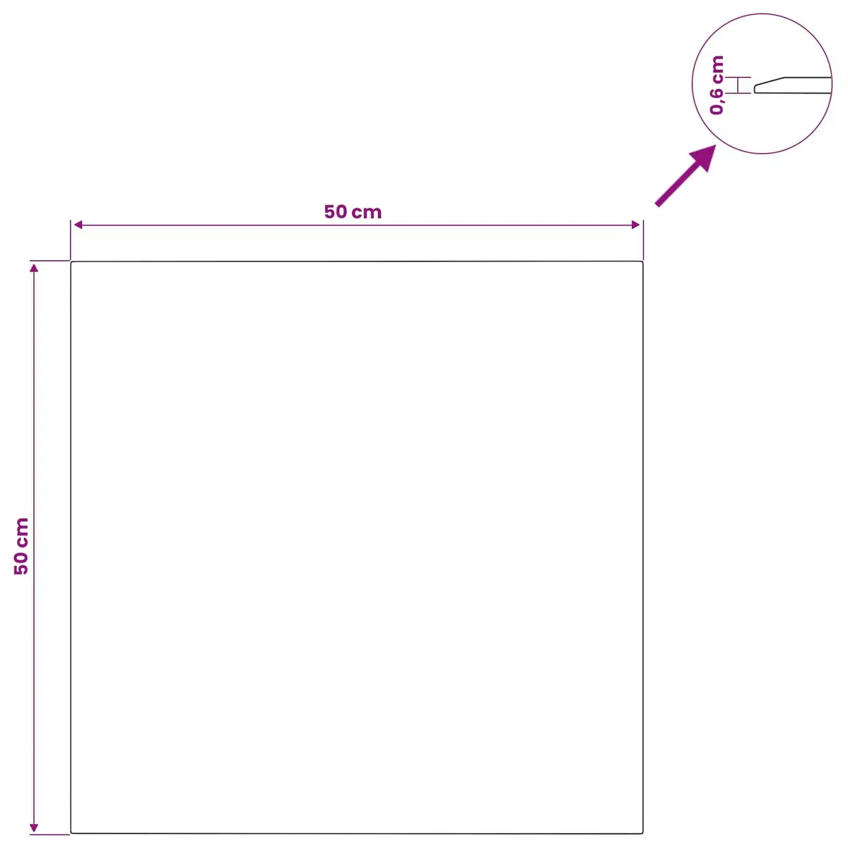 Tempered Glass Table Top 50x50 cm Transparent Clear Finish for Dining Coffee Garden Tables