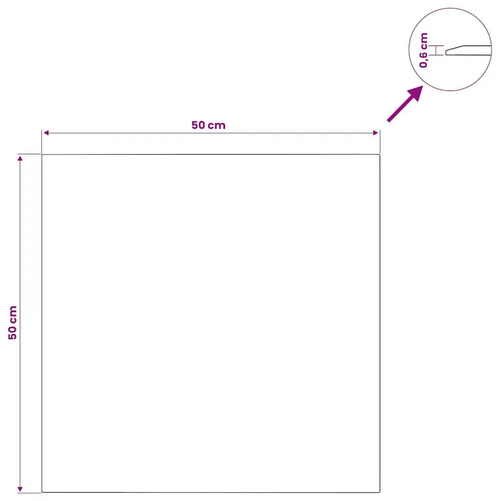Tempered Glass Table Top 50x50 cm Transparent Clear Finish for Dining Coffee Garden Tables