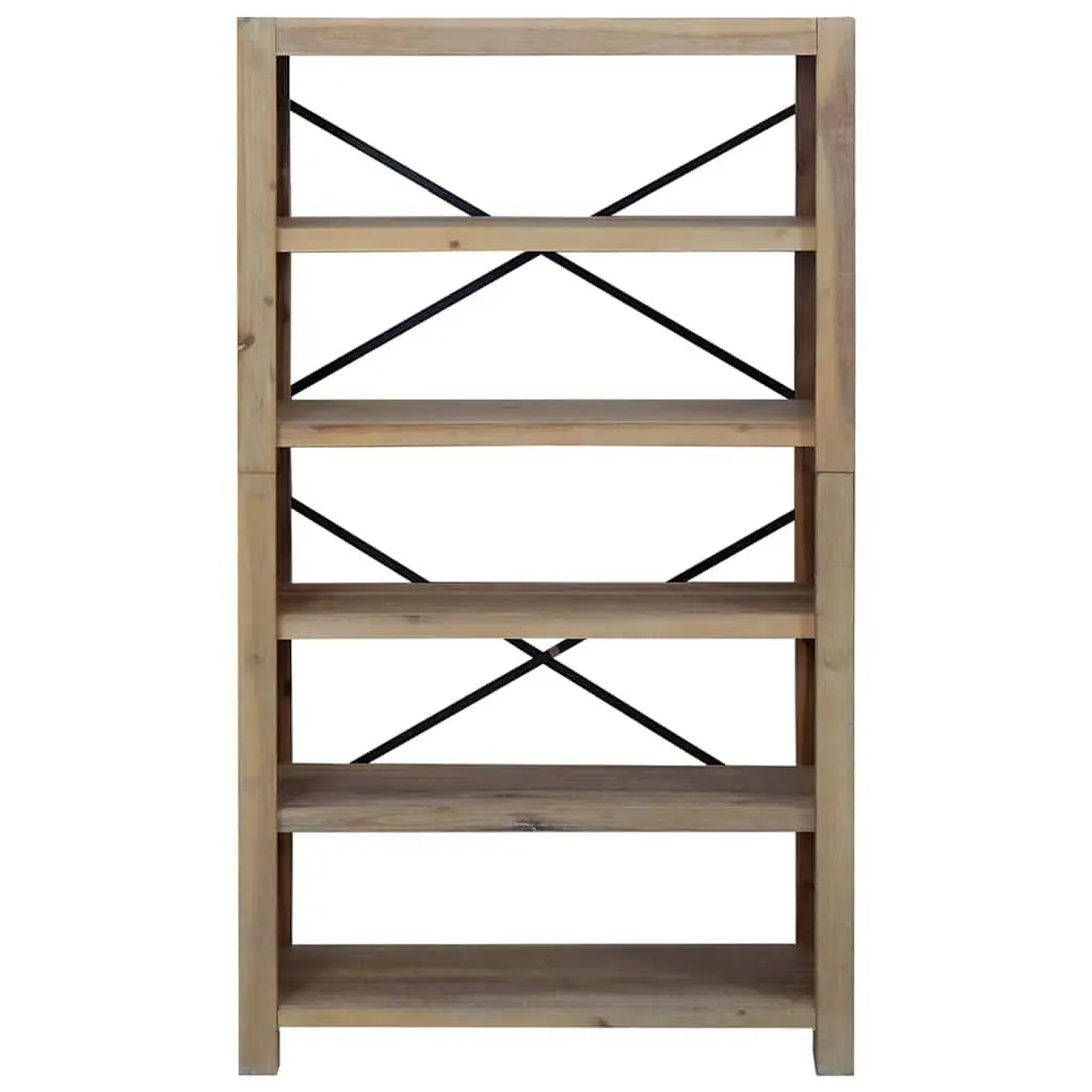 Wooden Bookcase 80x30x140cm 5-Tier Rustic Shelving Storage Display Organiser