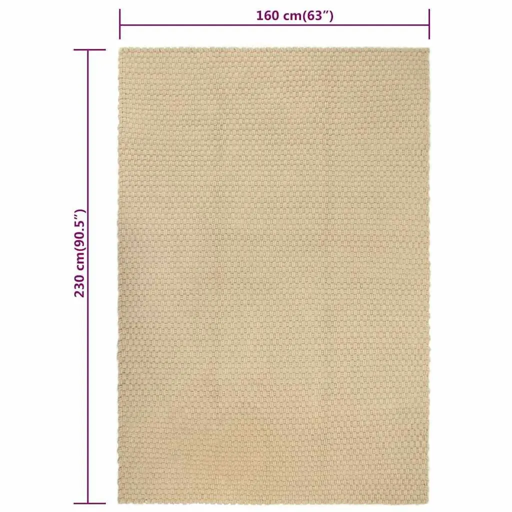 Cotton Rope Woven Rug 160x230 cm Brown Natural Soft Floor Mat
