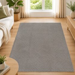 Grey Cotton Rectangular Rug 120x180 cm Rope Woven Decor Floor Protection Living