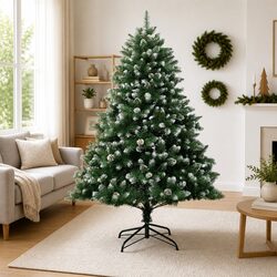 Artificial Christmas Tree 180cm Green Hinged Branches PVC with Stand Decoration
