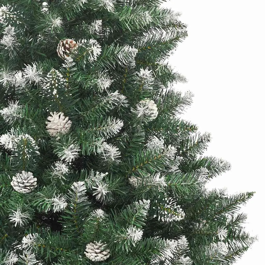 180cm Green PVC Artificial Christmas Tree with Hinged Branches and Steel Stand for Indoor Decoration