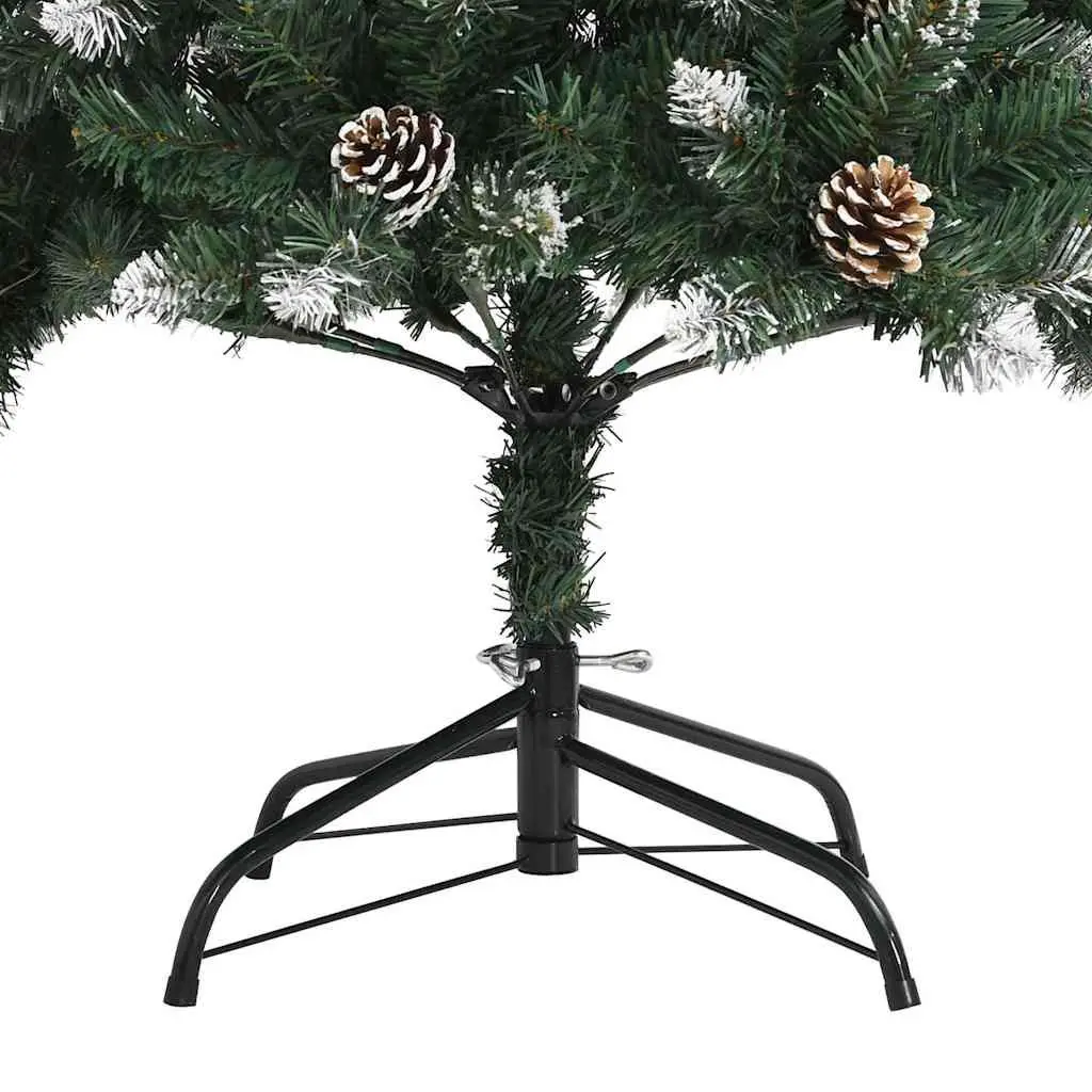 180cm Green PVC Artificial Christmas Tree with Realistic Hinged Branches and Sturdy Stand