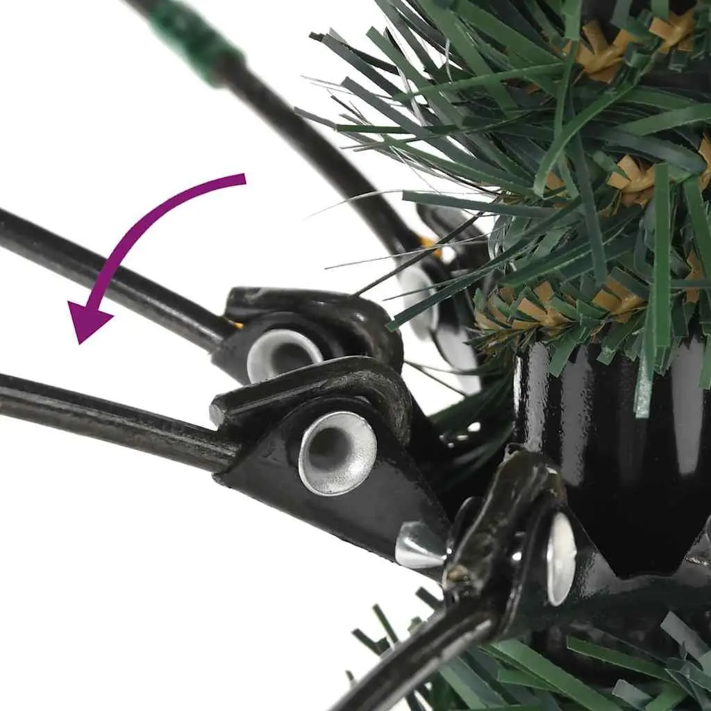 180cm Green PVC Artificial Christmas Tree with Realistic Hinged Branches and Sturdy Stand