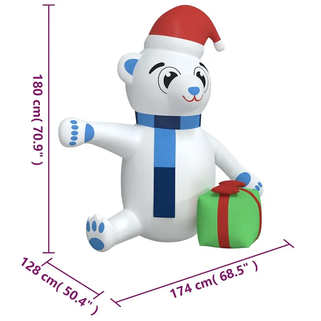 Inflatable Teddy Bear 180cm LED Yard Decoration Holiday Outdoor