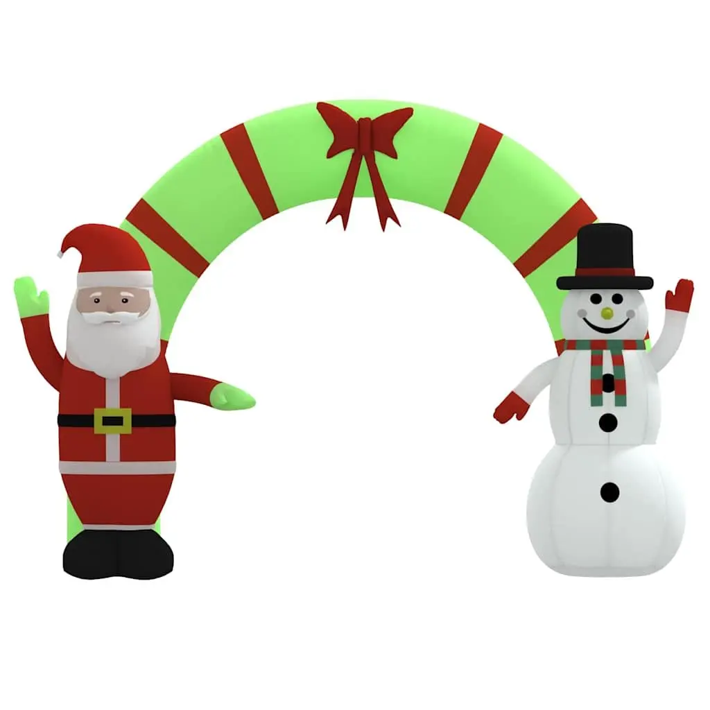 Christmas Inflatable Arch Gate 270cm LED Lights Santa Snowman Outdoor Decoration