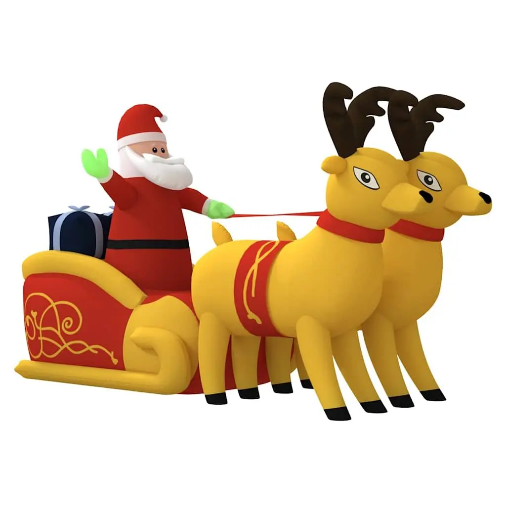 Christmas Inflatable Santa and Reindeer Yard Decoration LED Outdoor Holiday
