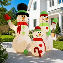 Brighten Your Yard with an Inflatable Snowman Family Decoration