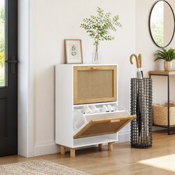 Shoe Cabinet in White: Scandinavian Design for a Neat Space