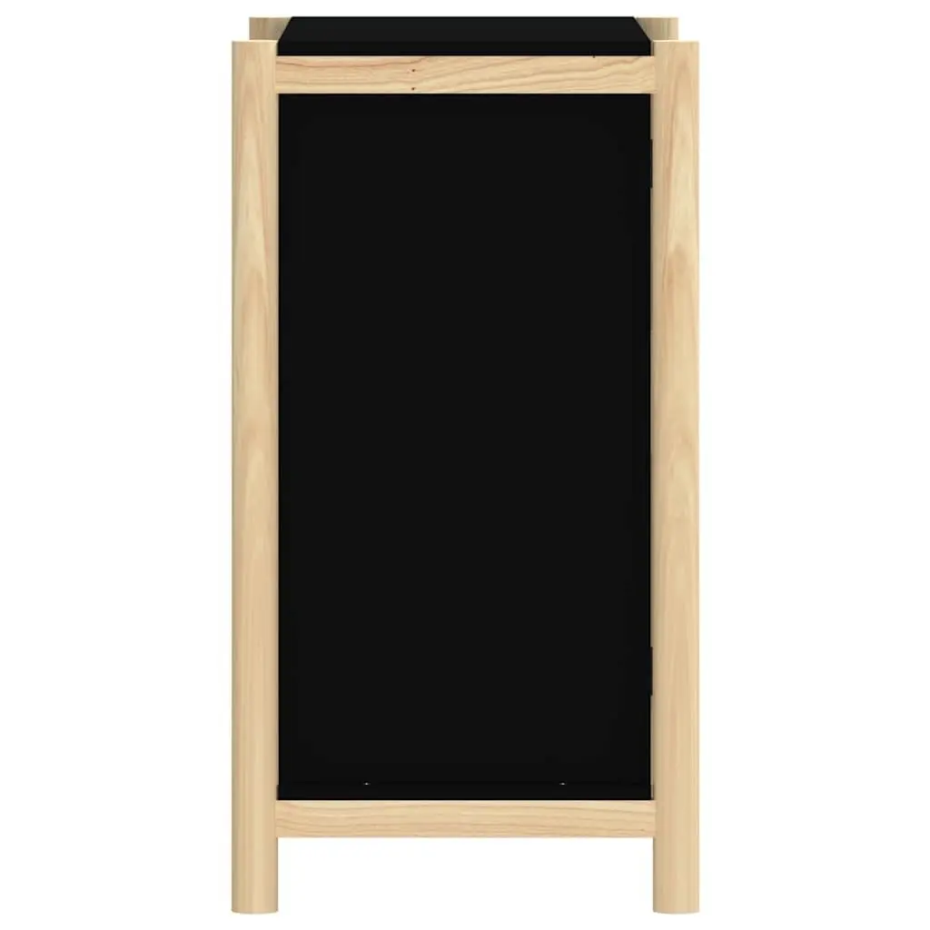 Black Sideboard Cabinet Storage Furniture 62x38x70cm Engineered Wood Home Buffet