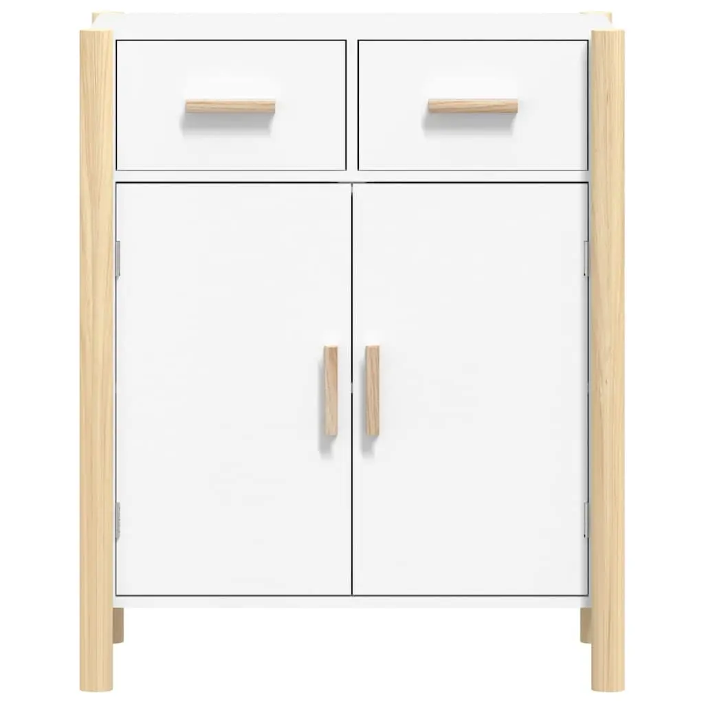 Sideboard White Storage Cabinet 62x38x75cm Engineered Wood Living Room Furniture