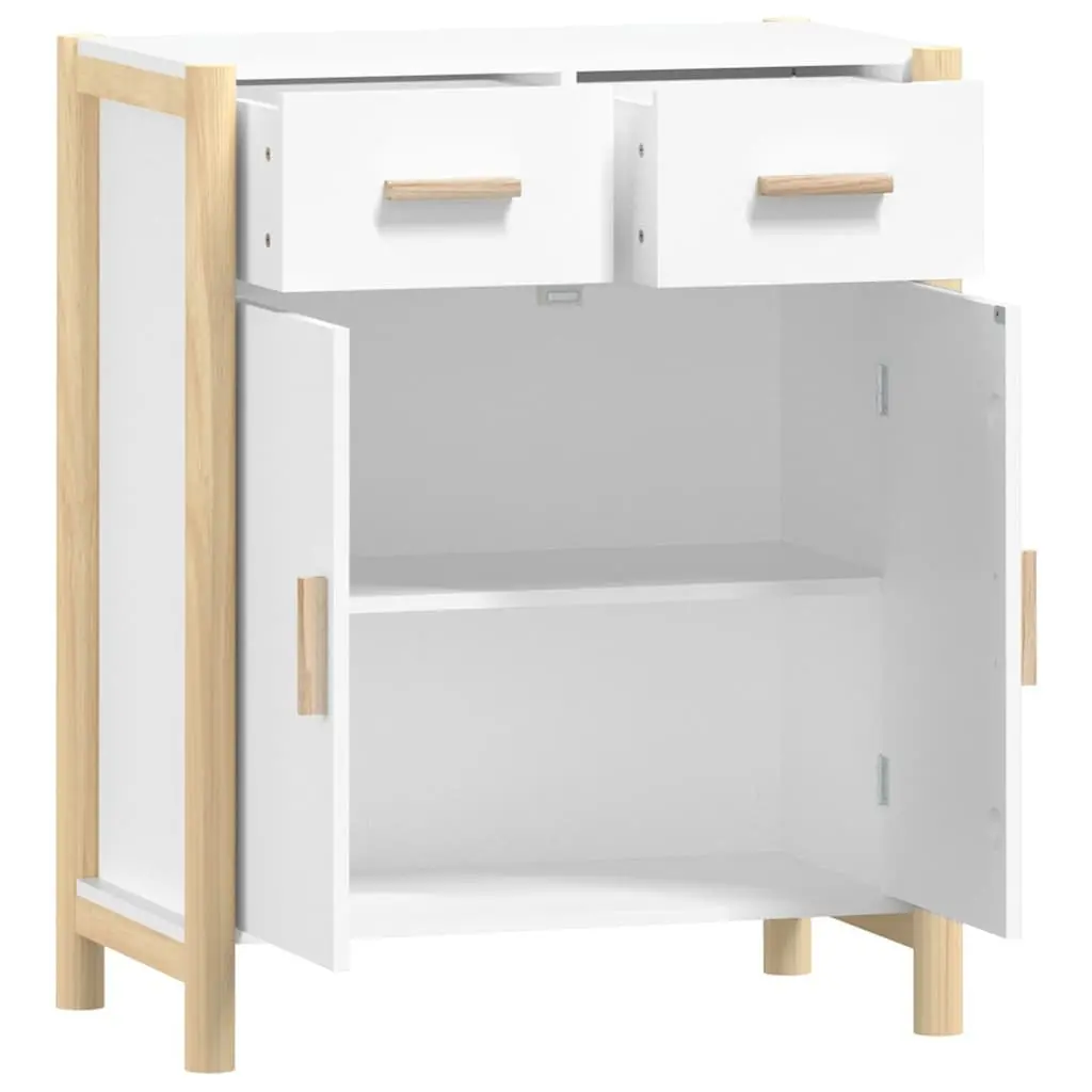 Sideboard White Storage Cabinet 62x38x75cm Engineered Wood Living Room Furniture
