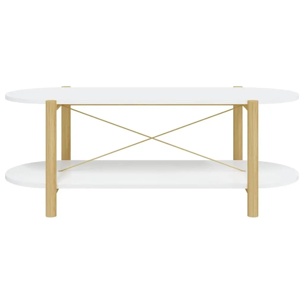 Coffee Table White Engineered Wood Storage Living Room Furniture