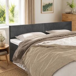 Enhance Your Bedroom with a Dark Grey Velvet Headboard