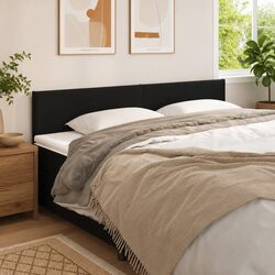 Black Faux Leather Headboard for Enhanced Bedroom Style