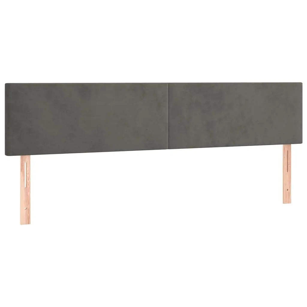 Grey Velvet Headboard 200cm Adjustable Height Wooden Legs