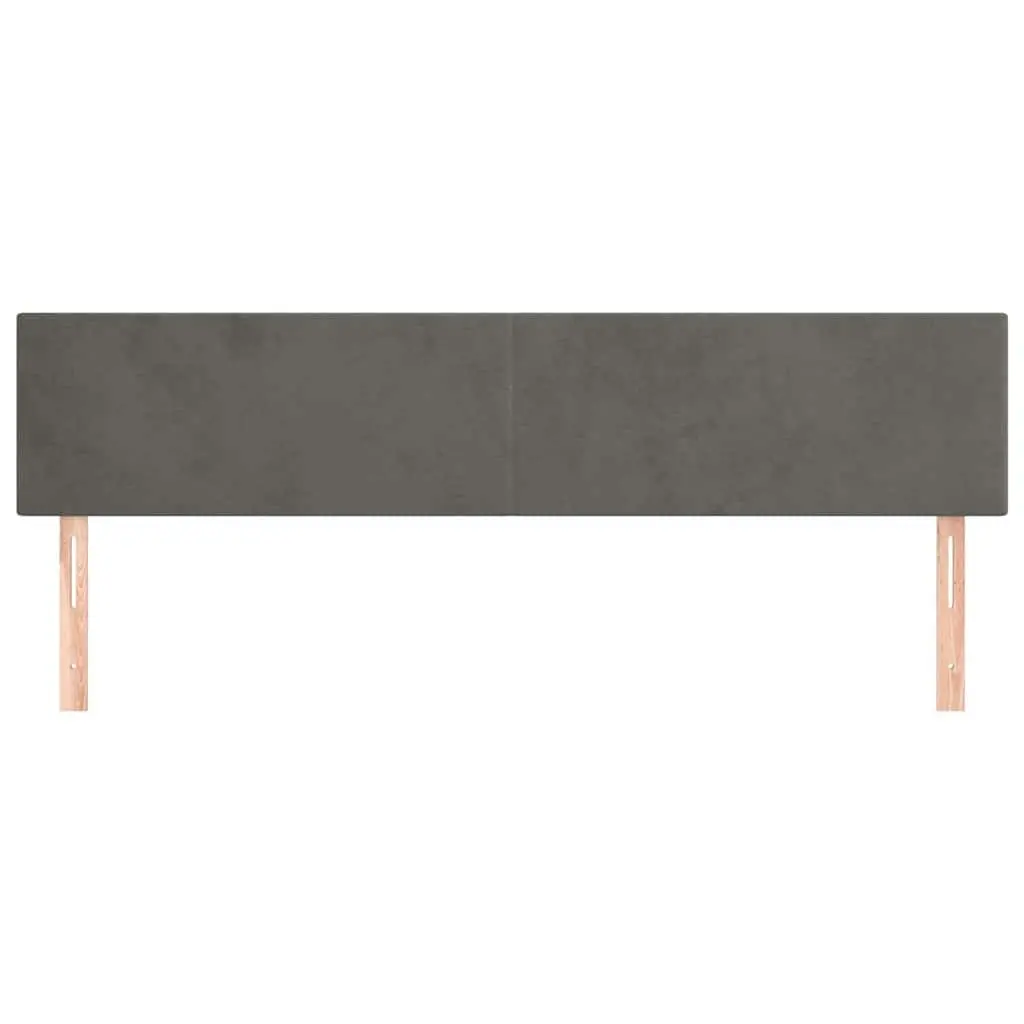 Grey Velvet Headboard 200cm Adjustable Height Wooden Legs