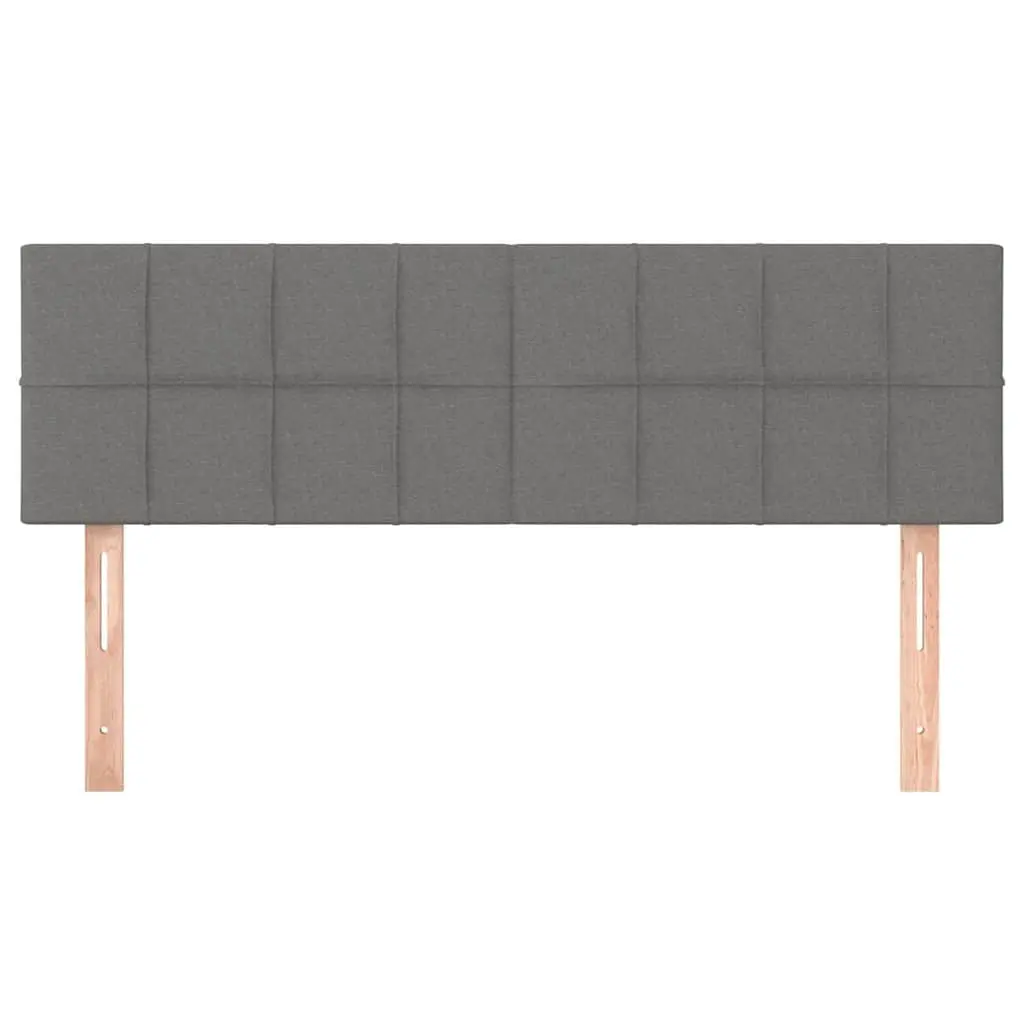 Adjustable Height Fabric Headboard Grey Wooden Legs Bedroom Bed Back Support