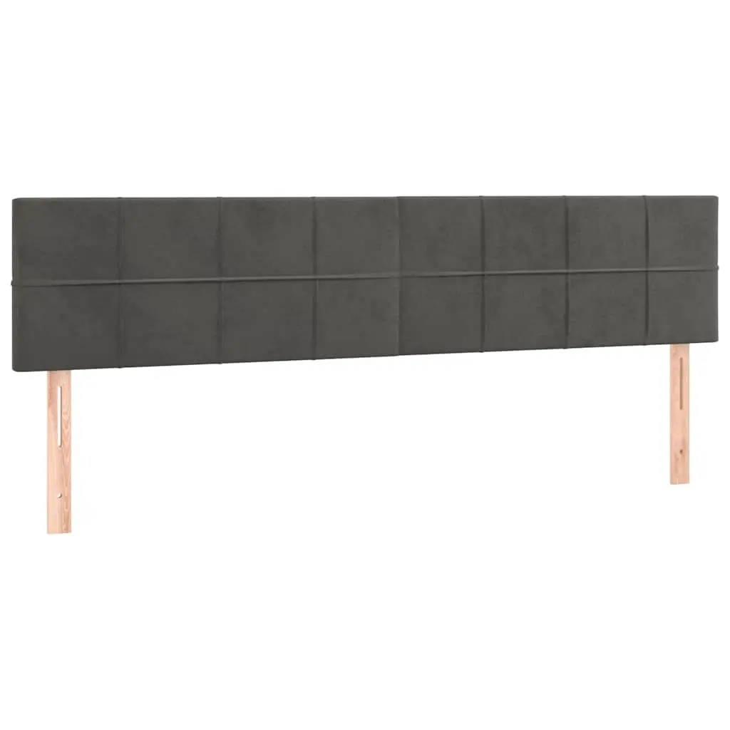 Headboard 160cm Dark Grey Velvet Adjustable Height Wooden Legs