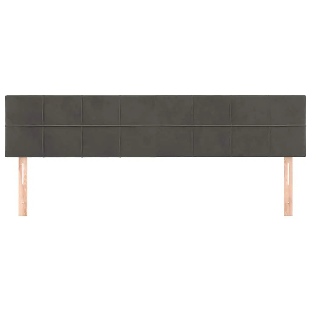 Headboard 160cm Dark Grey Velvet Adjustable Height Wooden Legs