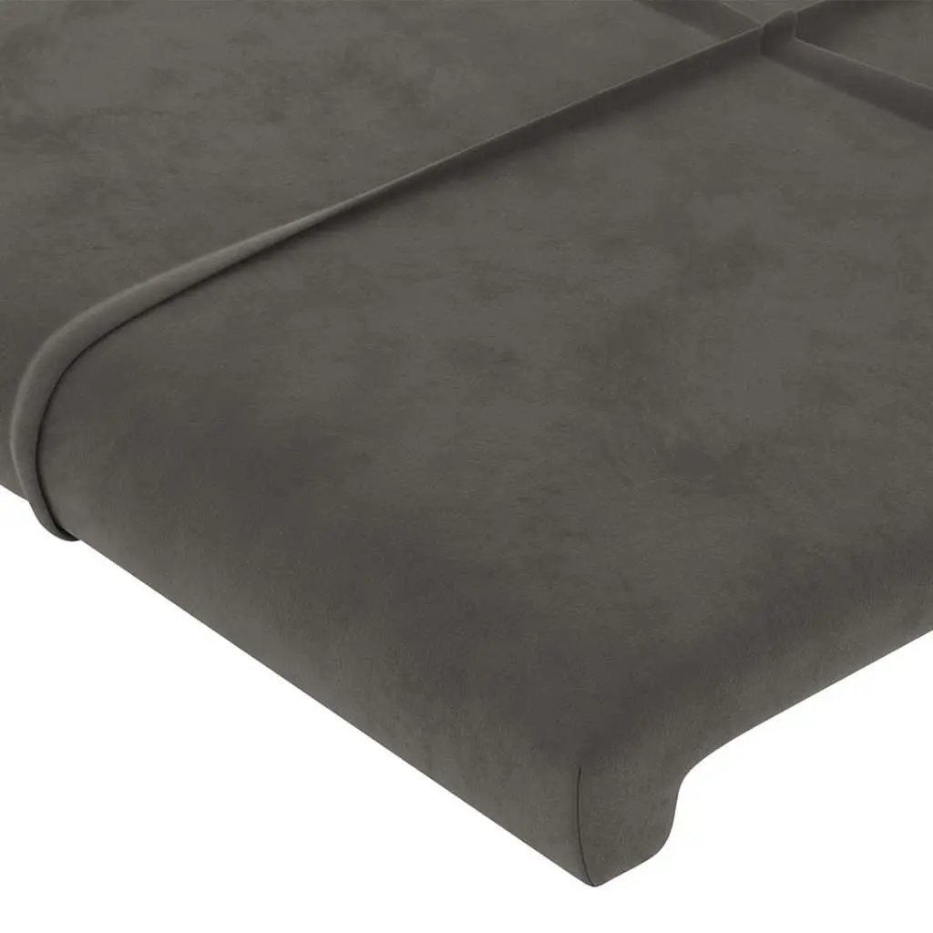 Headboard 160cm Dark Grey Velvet Adjustable Height Wooden Legs