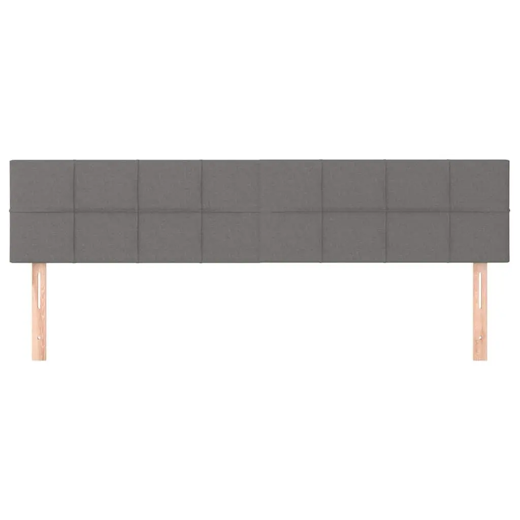 Headboard Dark Grey Fabric Upholstered Adjustable Height Wooden Legs Support