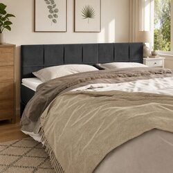 Elegant Grey Velvet Headboard for a Chic Bedroom