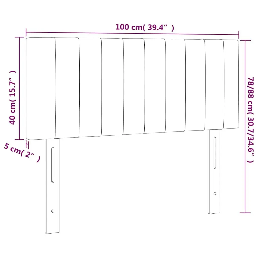 Headboard Dark Grey 100x5x78 cm Fabric Adjustable Height Bedroom Furniture