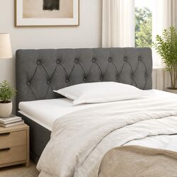 Headboard Dark Grey 100x7x78/88 cm Fabric Bedroom Bed Support Adjustable Height